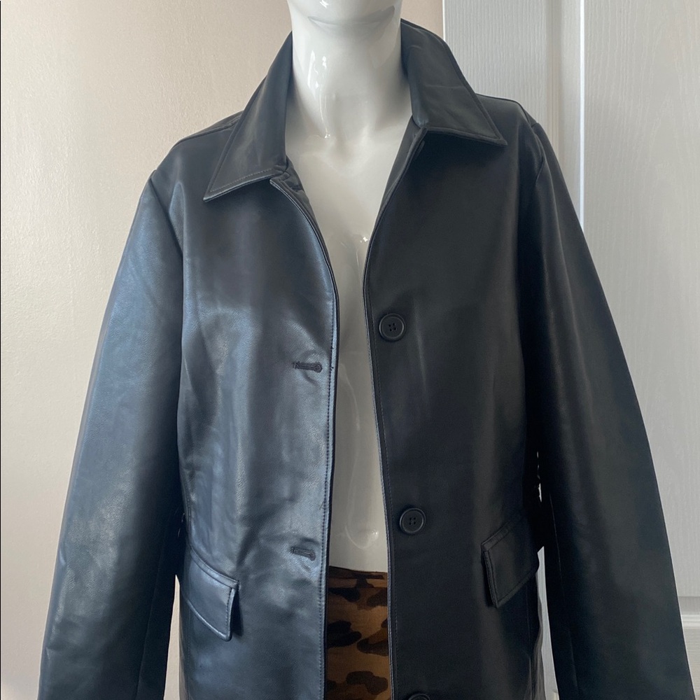 Rebecca Minkoff Black Vegan Leather Trench - L - Picture 6 of 12